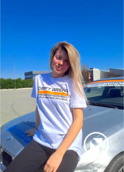 Maglietta Maglia Drift Arena, Drifting, girocollo tshirt t-shirt bianca 