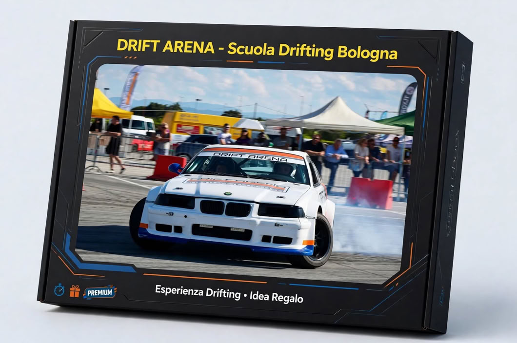 Cofanetto regalo per un corso di Drifting presso la Drift Arena di Bologna, Voucher guida, Coupon regalo