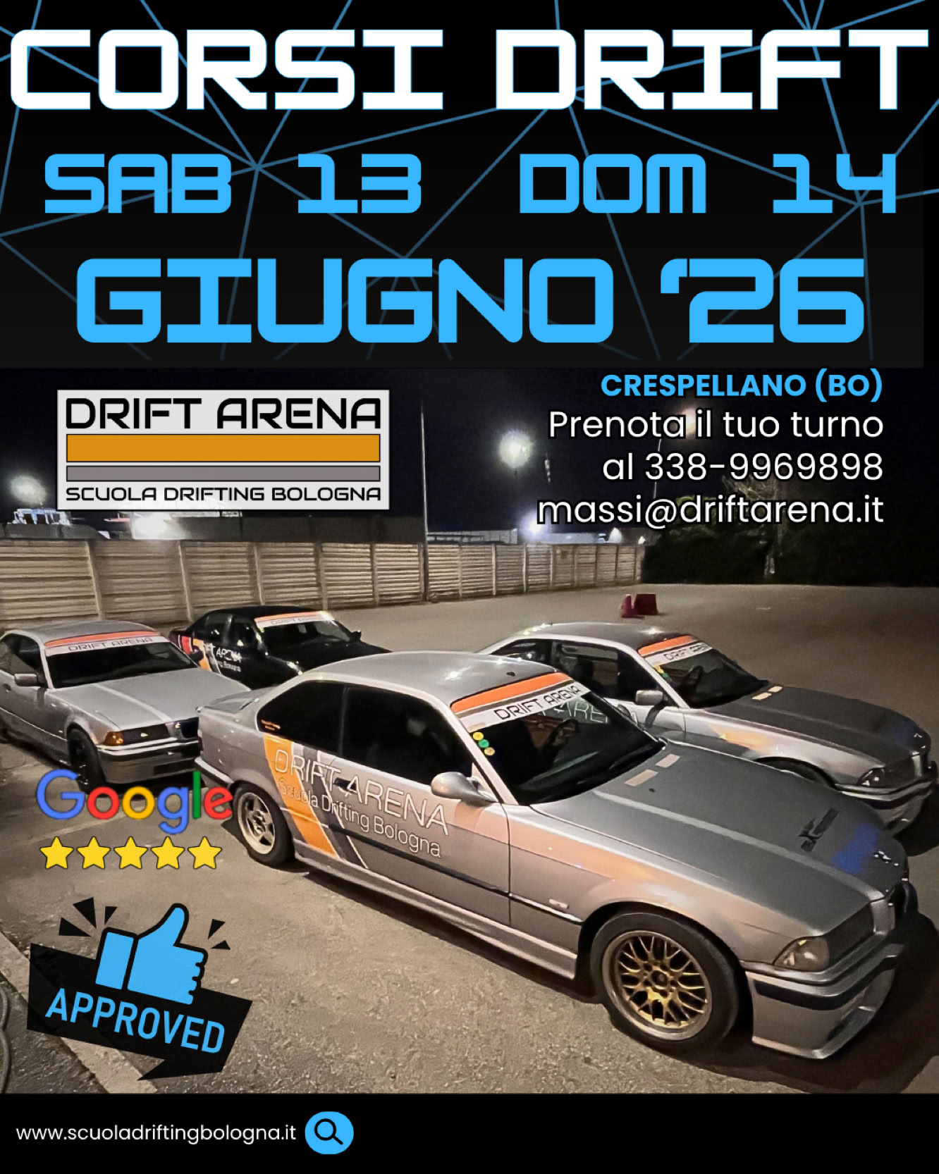 Scuola di drift a Bologna. Corsi di Aprile 2026