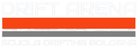 Logo bianco Drift Arena, scuola drifting Bologna trasparente