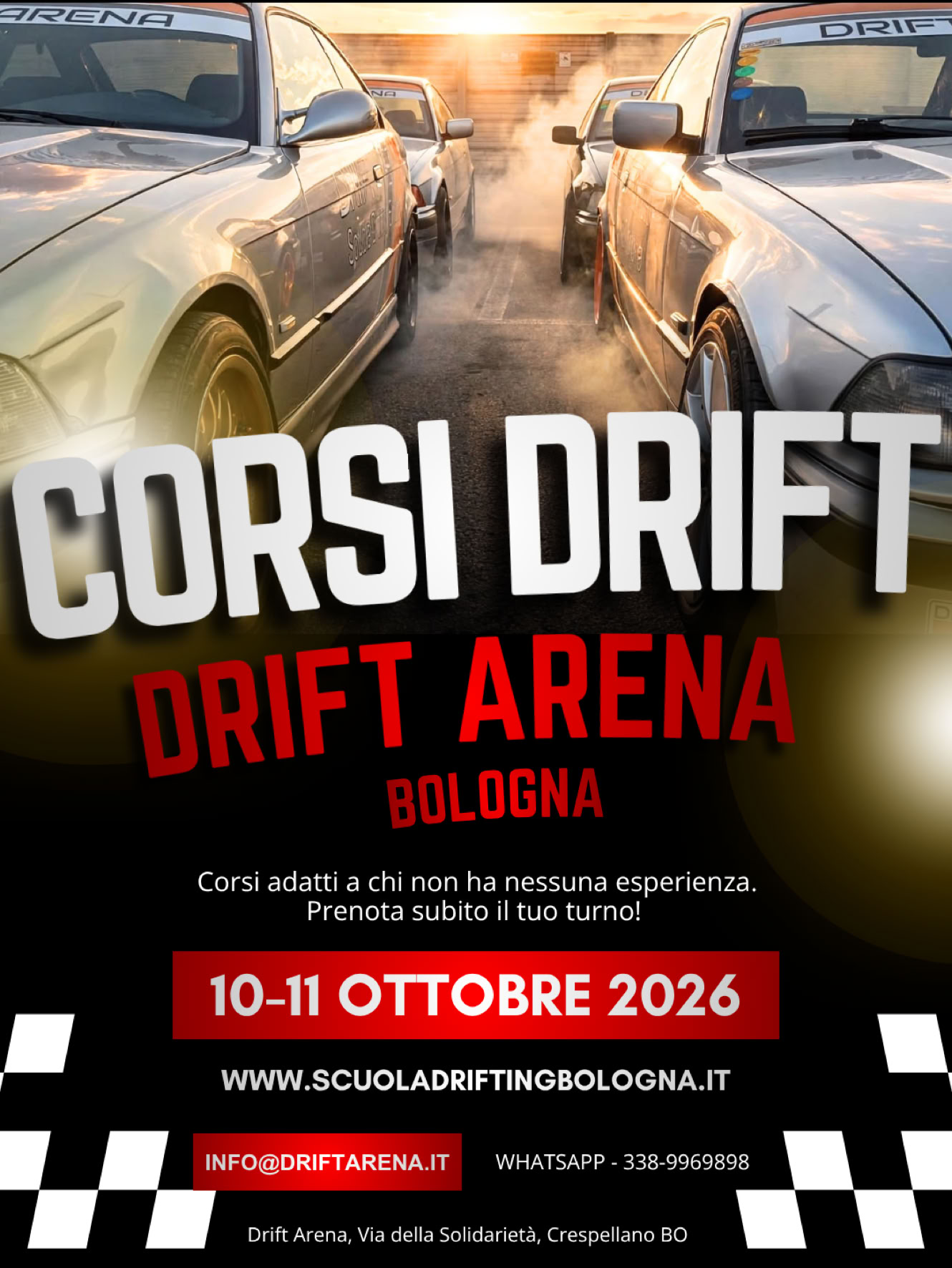 Scuola di drift a Bologna. Corsi di Aprile 2026