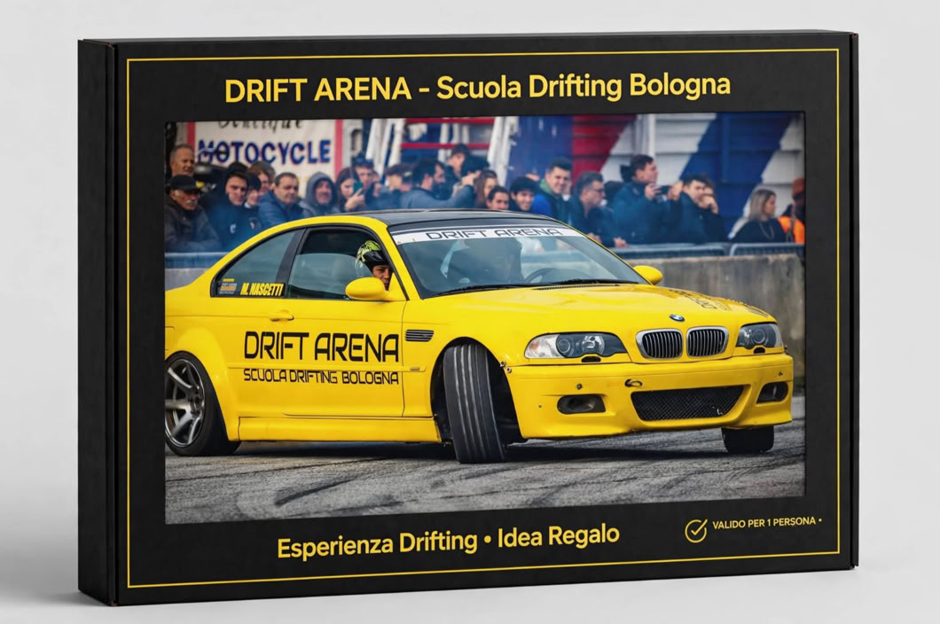 Coupon regalo per un corso di Drifting presso la Drift Arena di Bologna, Voucher guida, Cofanetto regalo