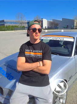 Maglietta Maglia Drift Arena, Drifting, girocollo tshirt t-shirt nera